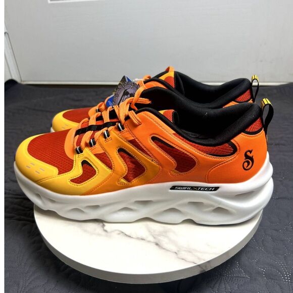 Skechers X Snoop Dogg: UNISEX GO RUN Swirl Tech - Dizzie Orange Red SZ 13: NWT - Picture 2 of 15